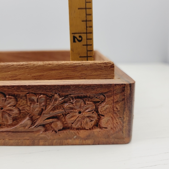 Vintage Sheesham Indian Rosewood Hand Carved Floral Box | Made in India - Picture 10 of 16